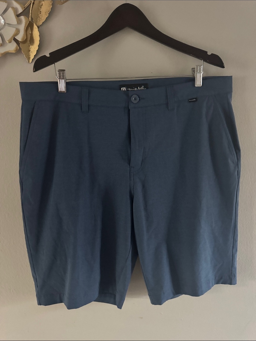 Travis Mathew Men's Flat Front Shorts in Slate Blue